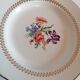 6 dessert plates, Gien, ancient earthenware, flowers and gilding