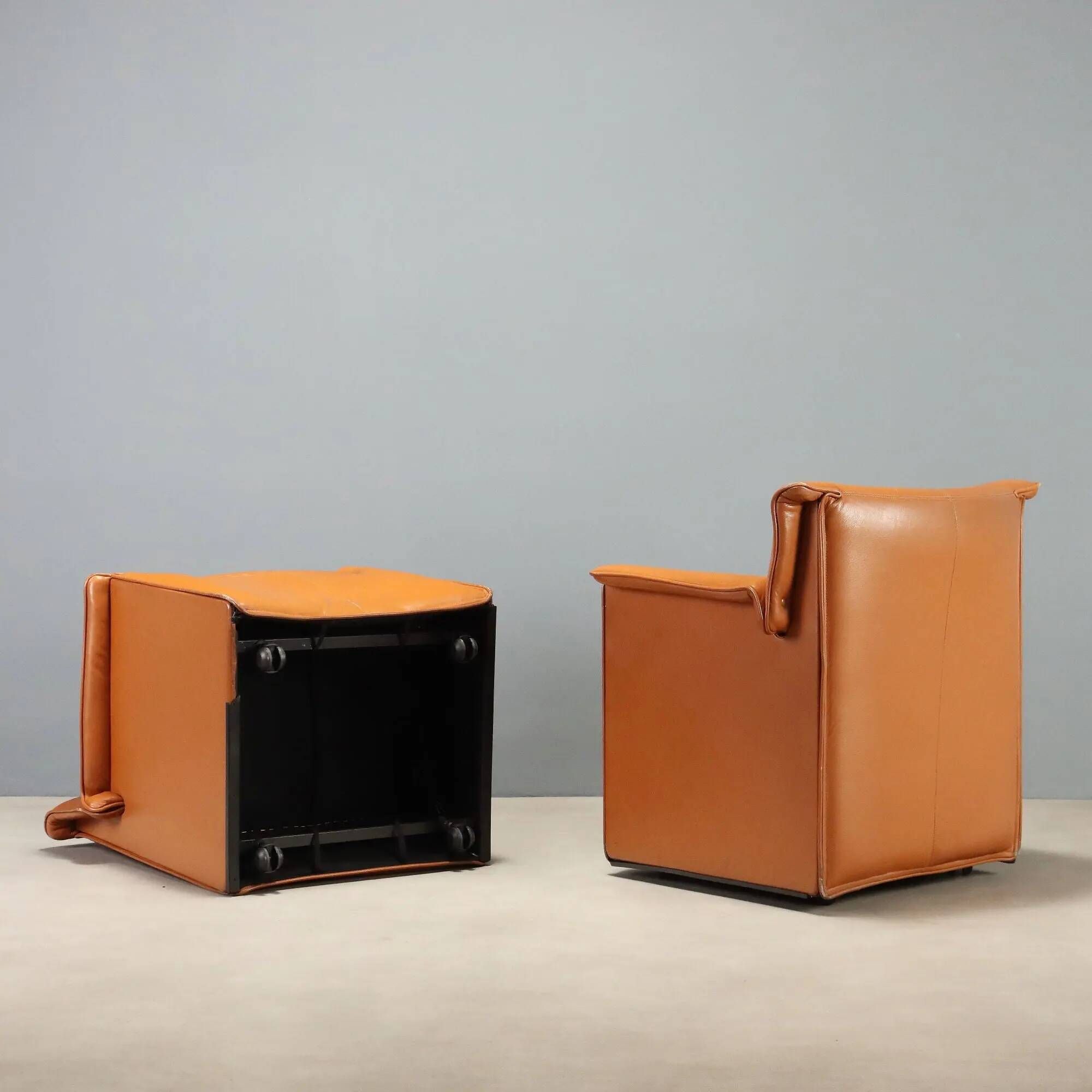 Vintage B&B armchairs Laurianetta design by Afra and Tobia Scarpa from the 1980s.