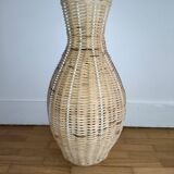 Braided wicker vase
