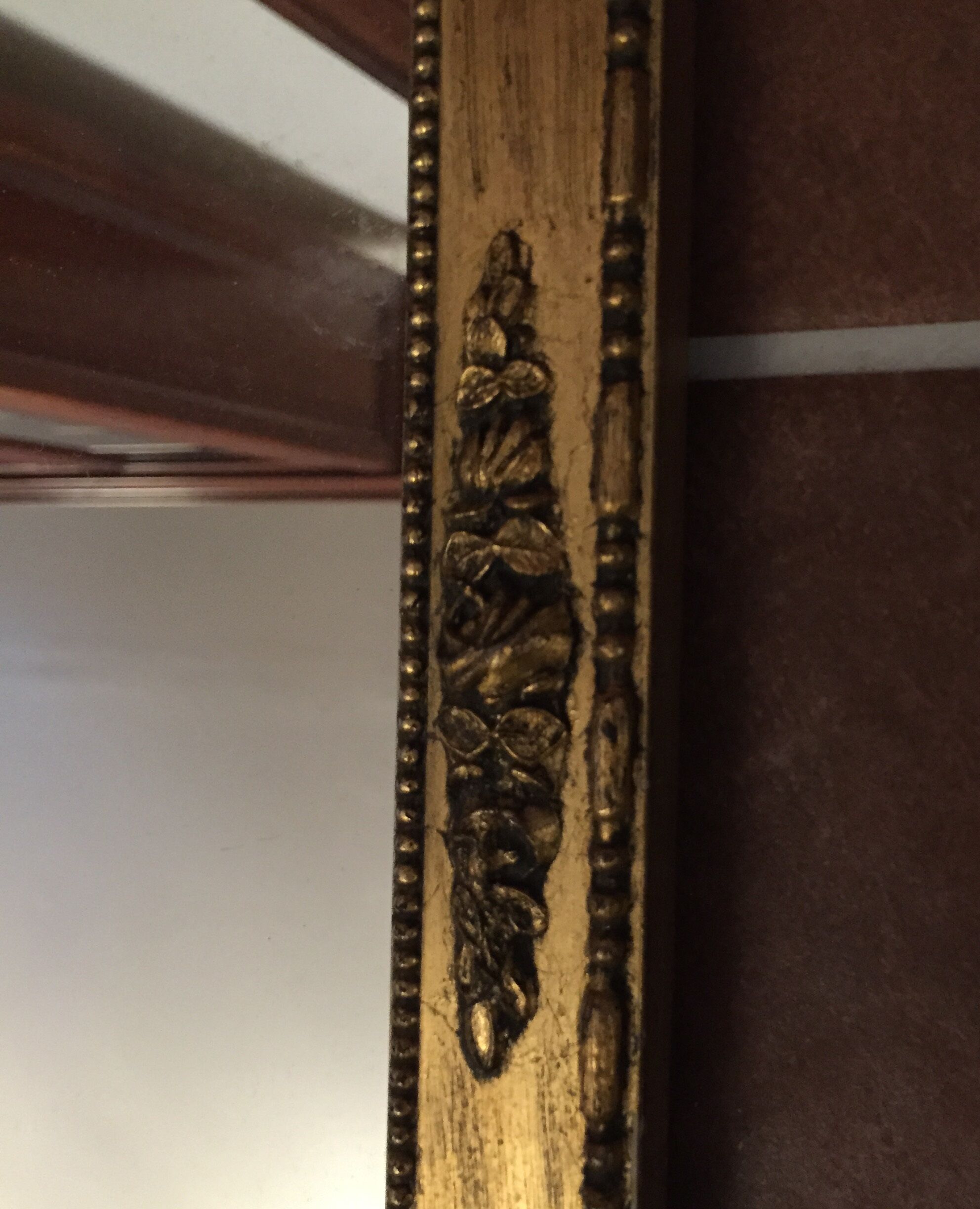 Rectangular mirror wooden gold 67 x 37 cm