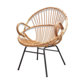 Armchair rattan metal legs
