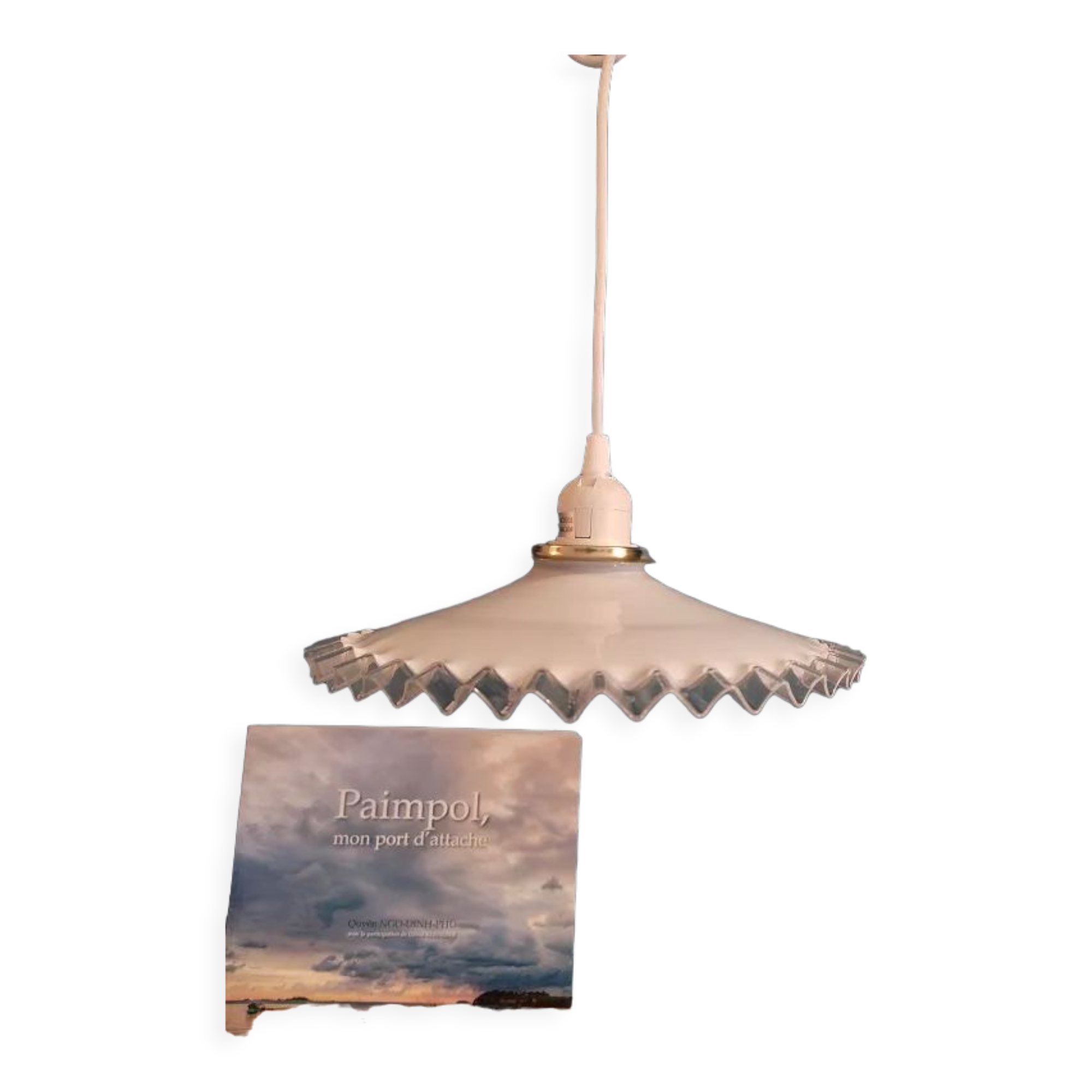 Suspension corole glass transparent serrated edge Dp 022330