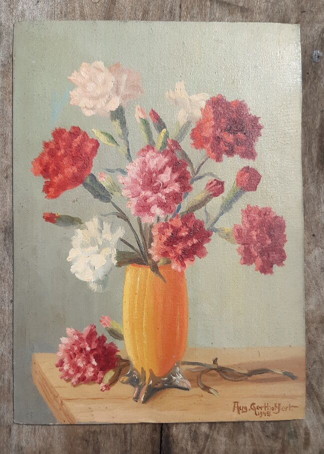Oil on cardboard by Auguste Gerthoffert 1942