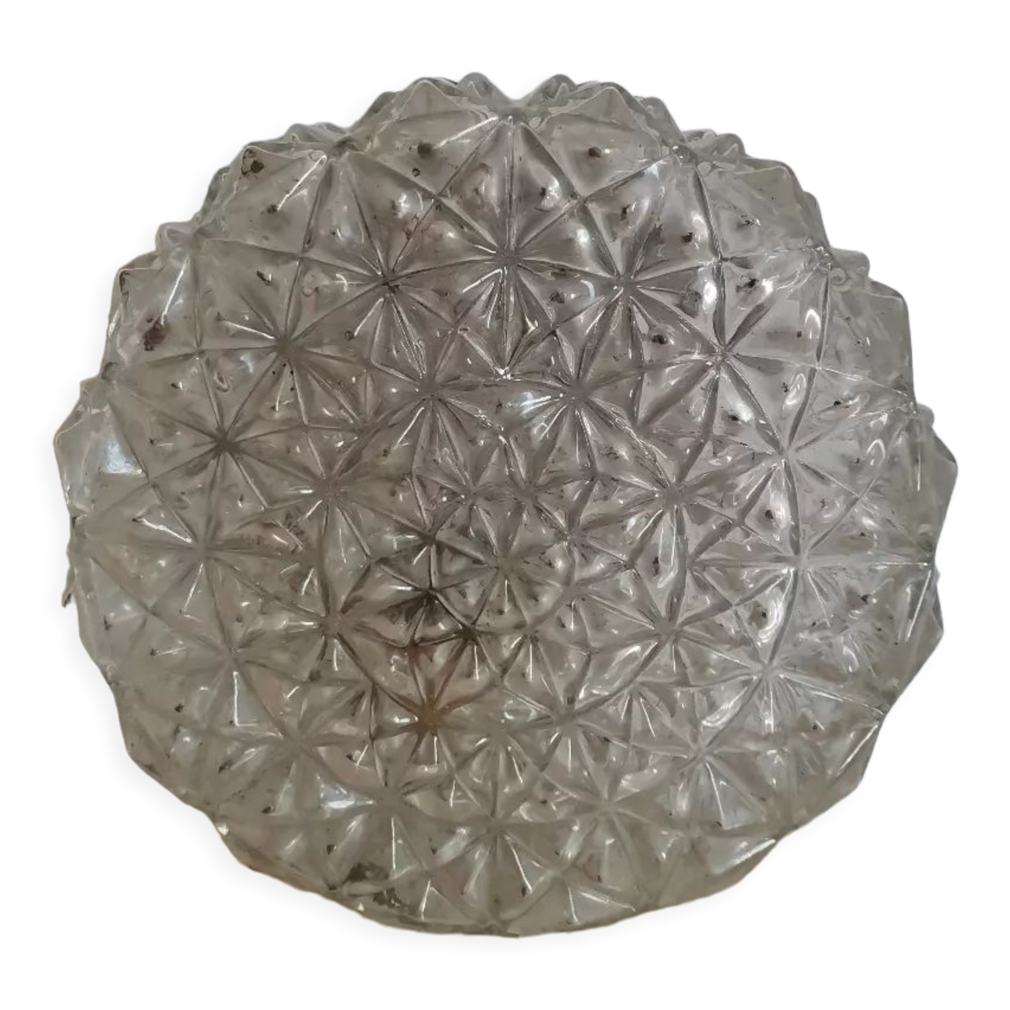 Vintage molded globe glass wall lamp