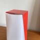 Table lamp in red painted metal and white plexiglass 60s vintage LAMP-7149