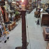 Large 18th century wooden column floor lamp