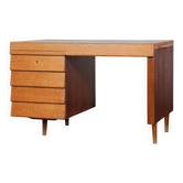 Bureau en chêne et acajou, travail français, 1950