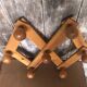 Old Extensible Wall Coat Rack x7 Vintage Wooden Ball Hooks #A704