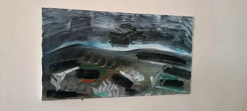 abstract oil painting on canvas by Simone Ciani, 80x50 cm