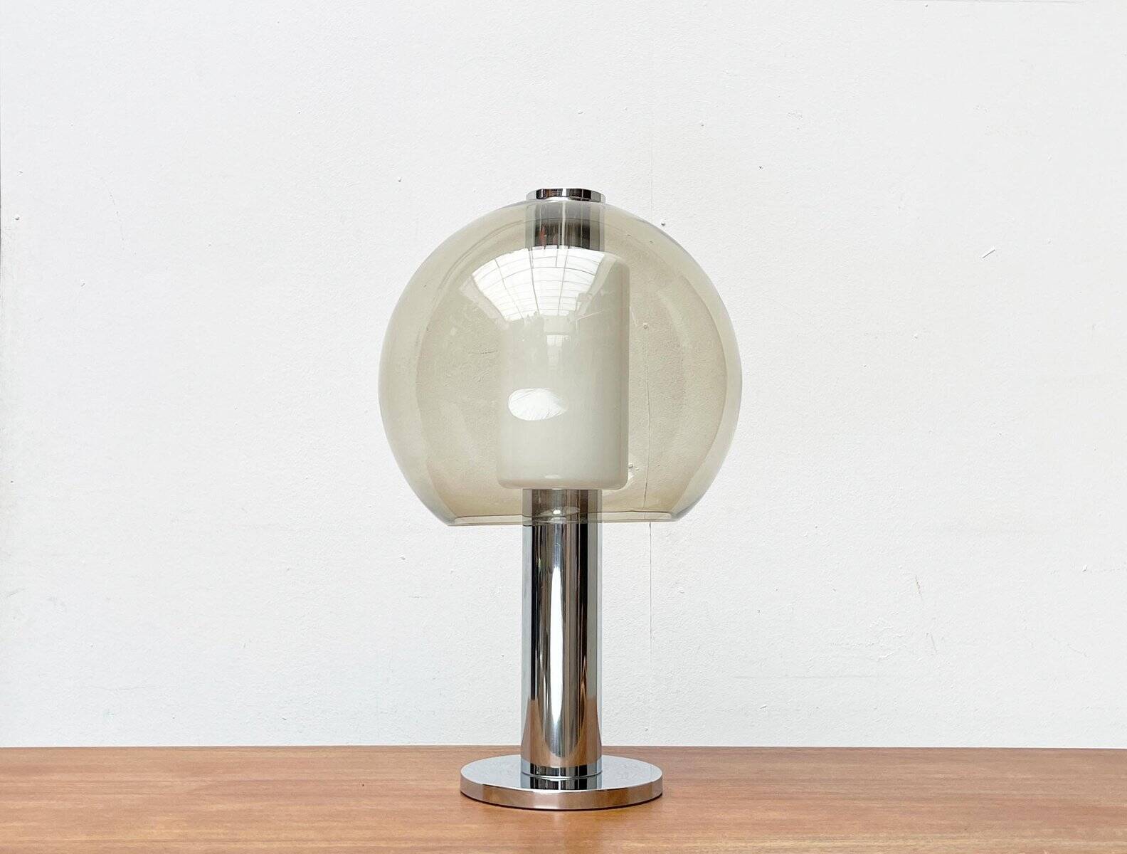 Floor lamp or globe table lamp in chrome and glass, mid-century space, 1960s.