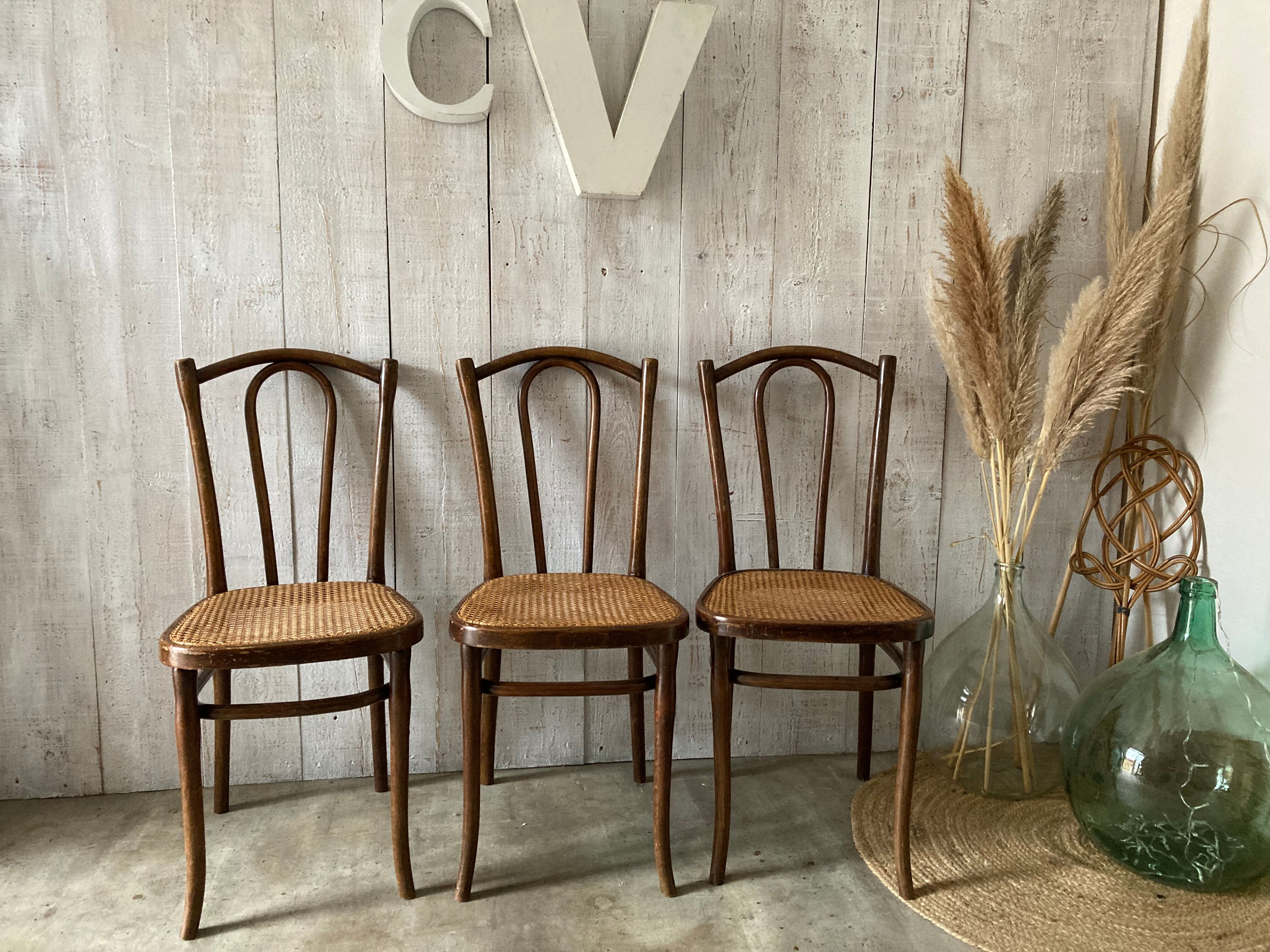 Series of 3 Thonet chairs