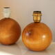 2 pieds de lampe bois imt italie (boule)