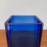 Swedish glass block vase from the mid-century by Aseda Sweden, 1960s.