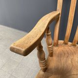 Light colored elm wood English Windsor armchair