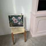 Oil canvas on wood flowers