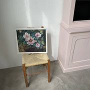 Toile huile sur bois fleurs