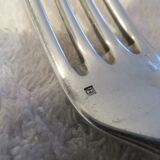 12 silver-plated table forks by Christofle Rubans