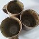 Set of three cups and saucers in pyrite stoneware - Charles Gaudry, Puisaye
