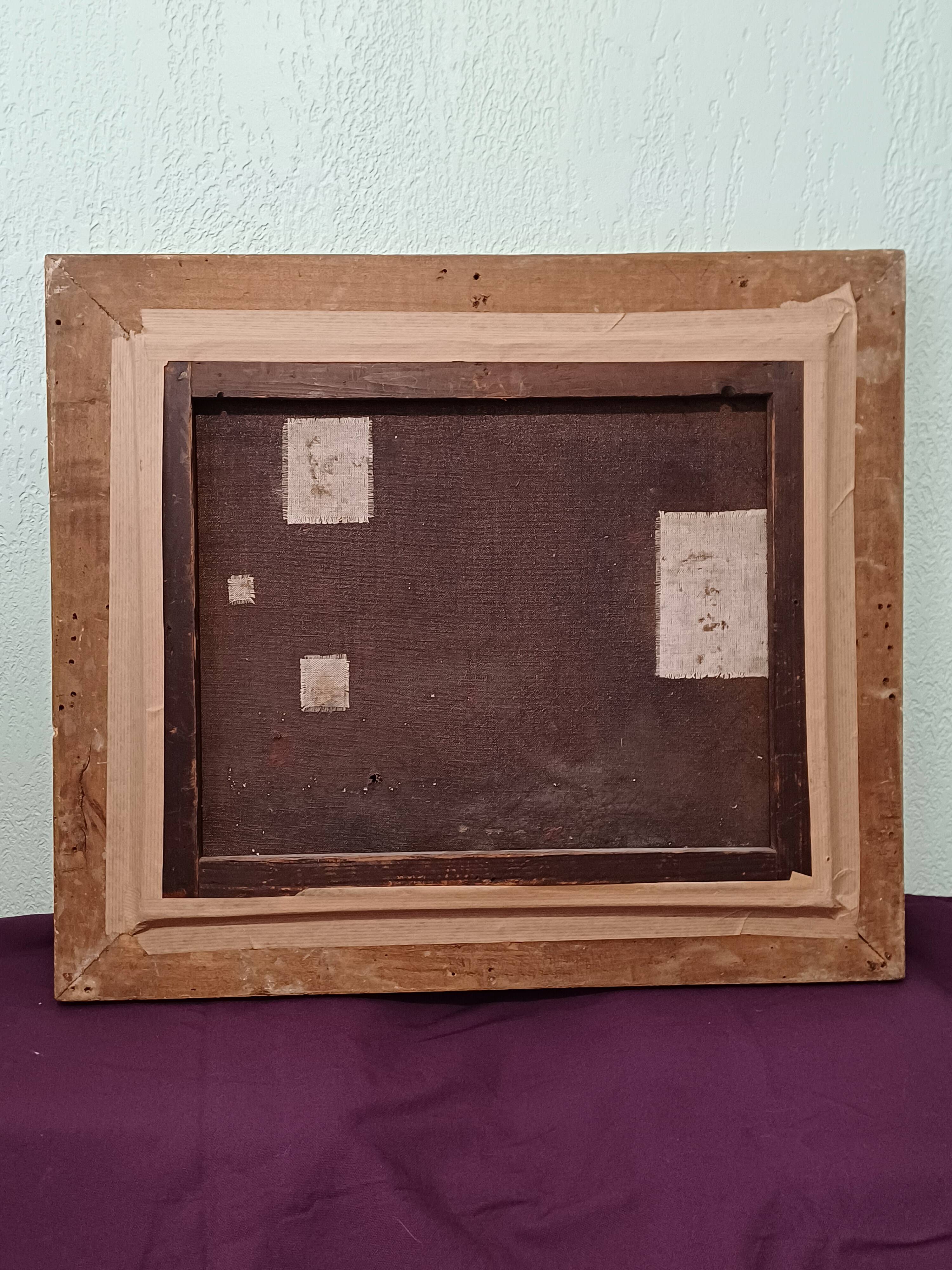 Hst painting still life basket of overturned fruit 19th - 20th century