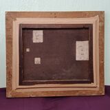 Hst painting still life basket of overturned fruit 19th - 20th century