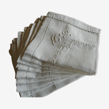 Set of 9 linen napkins