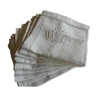 Set of 9 linen napkins