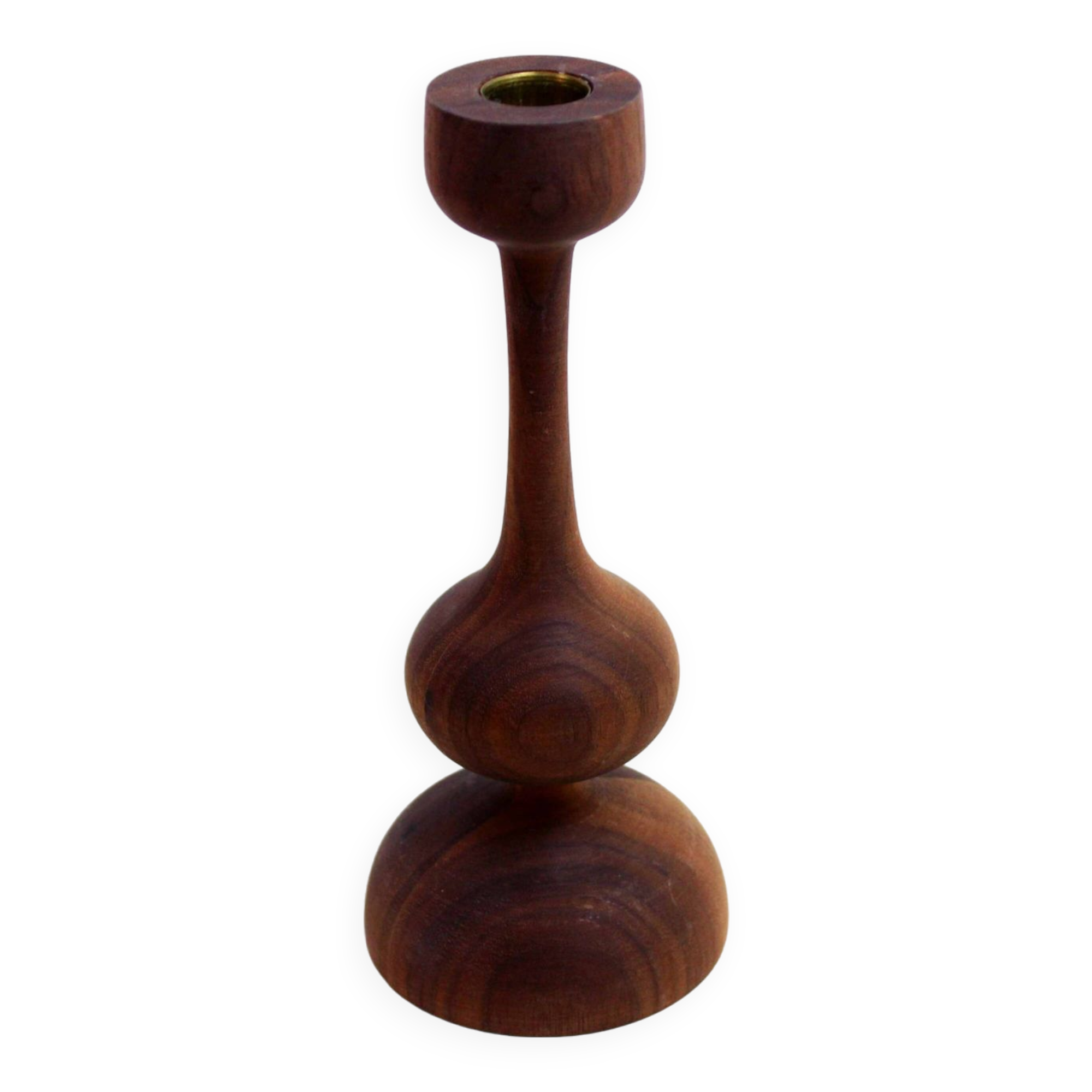 Scandinavian teak candle holder