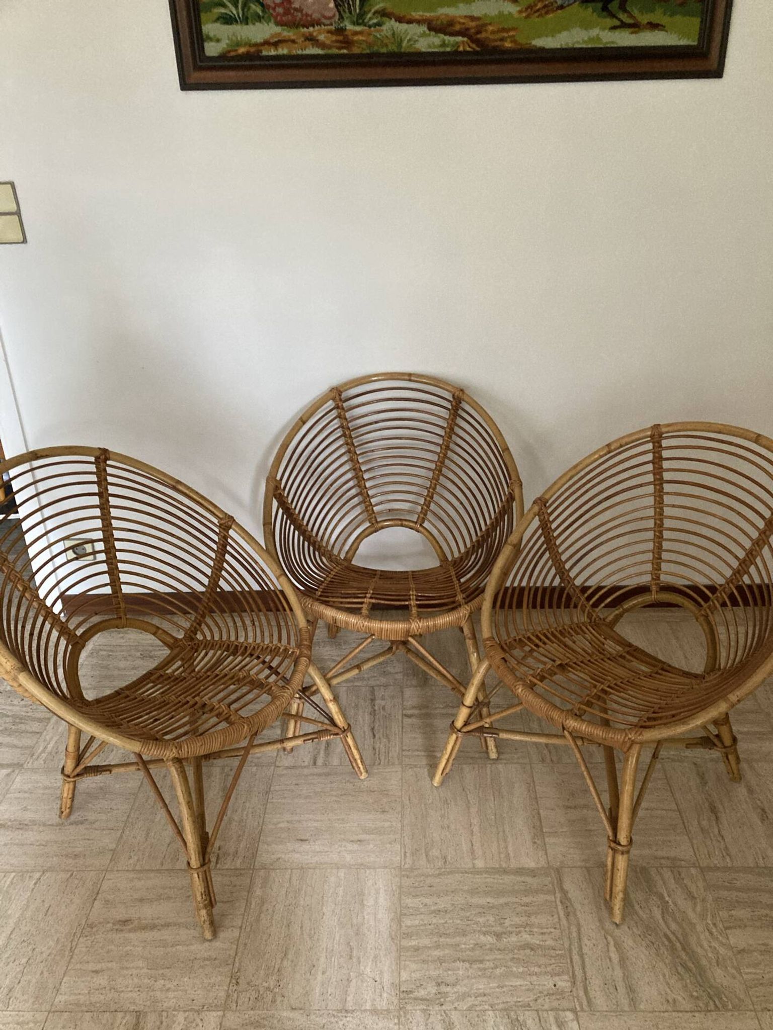 Vintage rattan shell chairs
