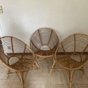 Vintage rattan shell chairs