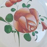 Plate in faience de l'est pink red 19th Luneville islettes st clement nº3