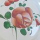 Plate in faience de l'est pink red 19th Luneville islettes st clement nº3