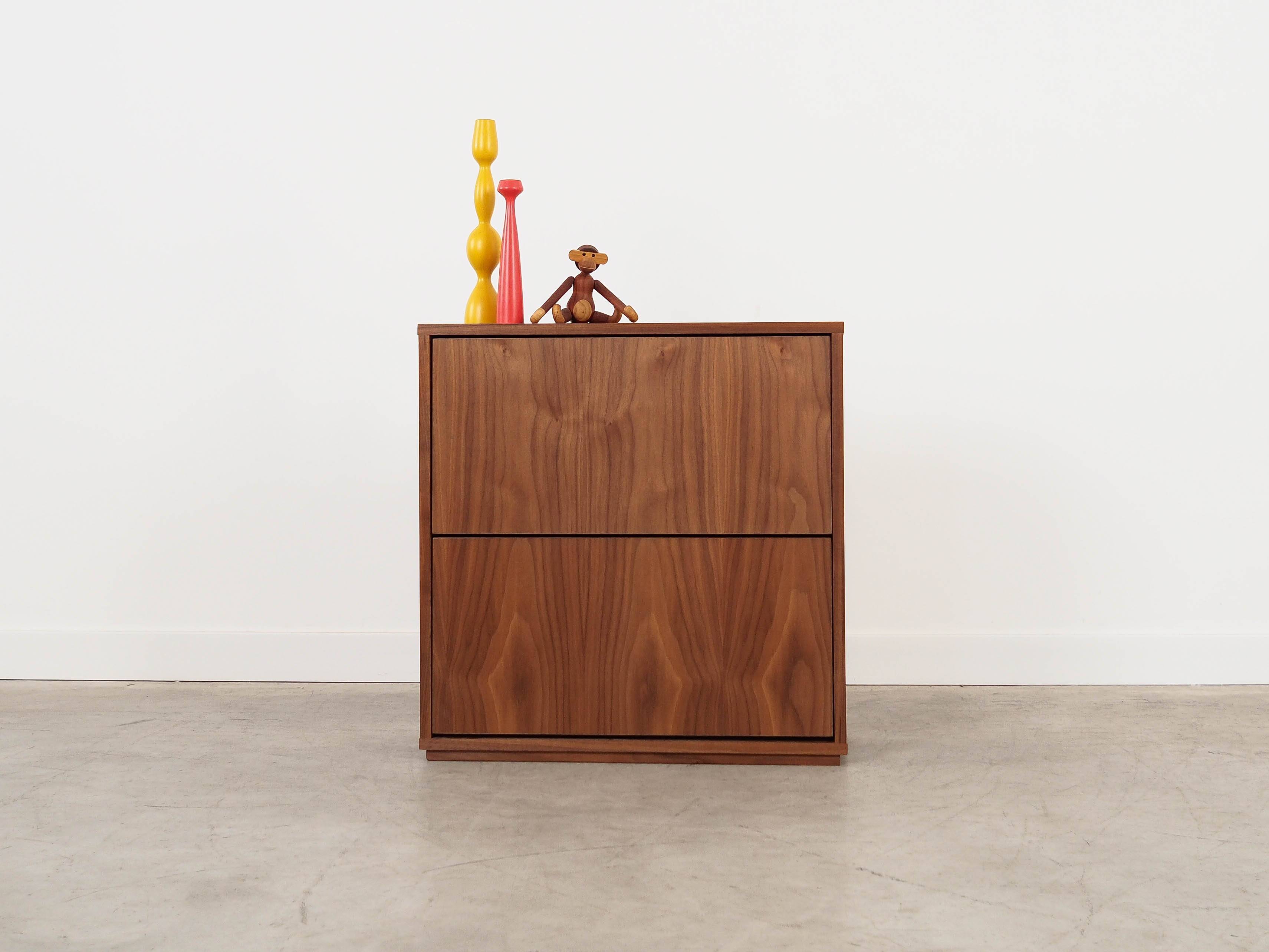 Walnut shoe cabinet, Scandinavian design