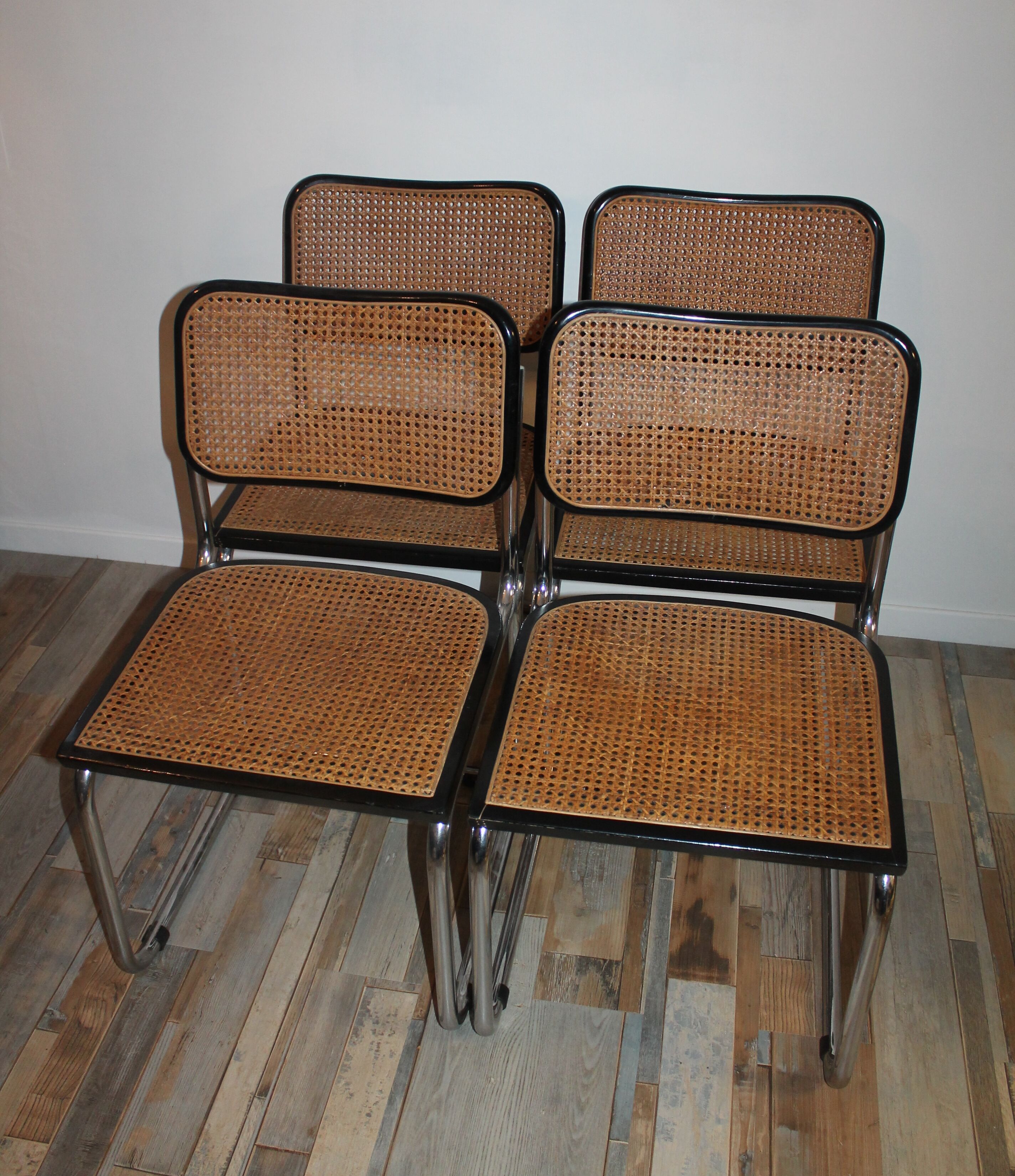 Lot de 4 chaises Marcel Breuer Cesca B32