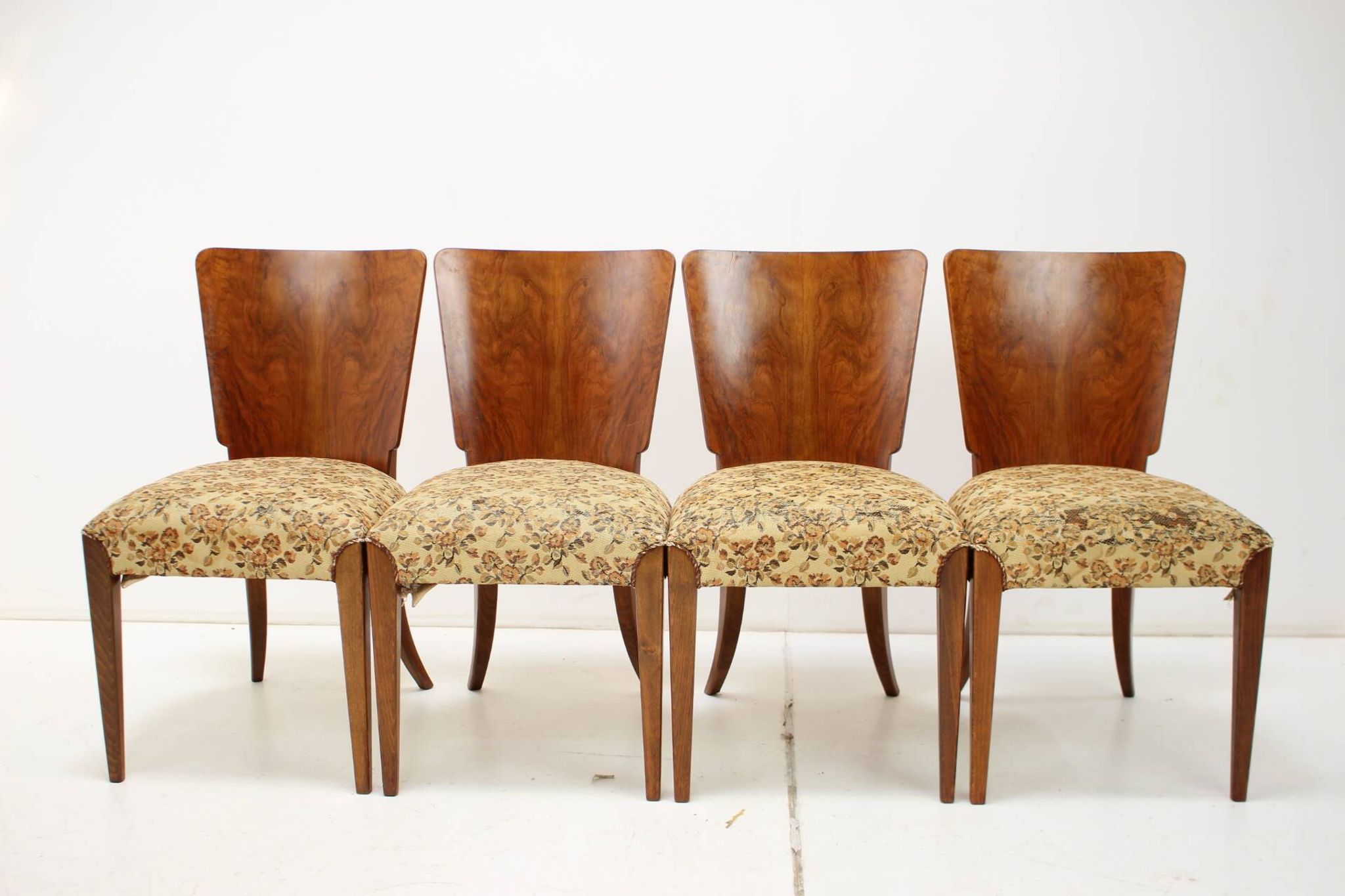 1950s Jindrich Halabala Dining Chairs H-214 for UP Závody, Set of 4