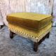 Jean Roche footrest in velvet and wood