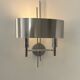 Pair of vintage wall lights, brushed metal and chrome, France 1960