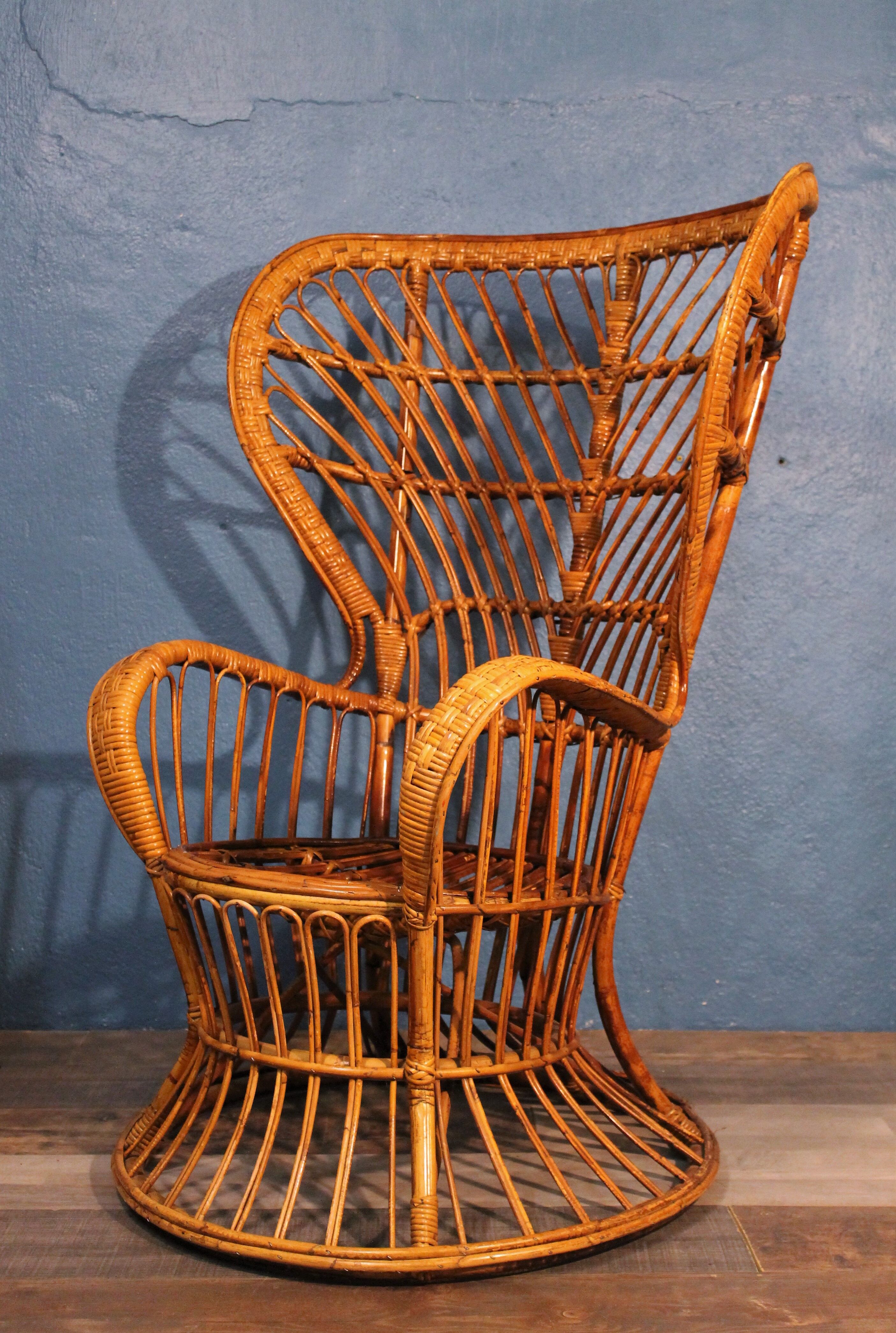 Rattan armchair by Gio Ponti & Lio Carminati Bonacinati edition 1950
