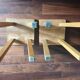 1 set of 2 solid pine stools by Charlotte Perriand, Les Arcs, France.