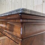 Commode époque Louis Philippe en acajou et placage d’acajou marbre gris vei