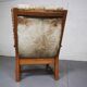 Brutalist oak lounge chair and ottoman