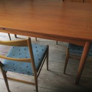Set of 4 mid century dining chairs with chenille covers, 1960