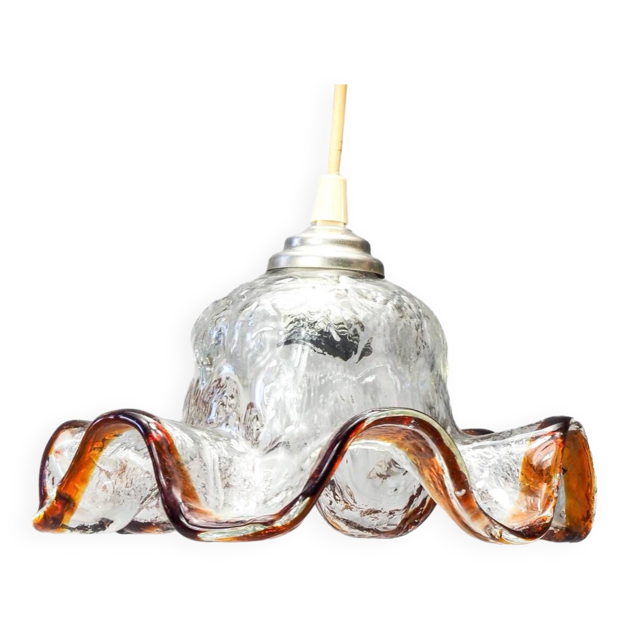 Glass pendant light, vintage, 1960