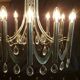 Magnificent rare large chandelier design chromed metal, stainless steel, tassels crystal pop age