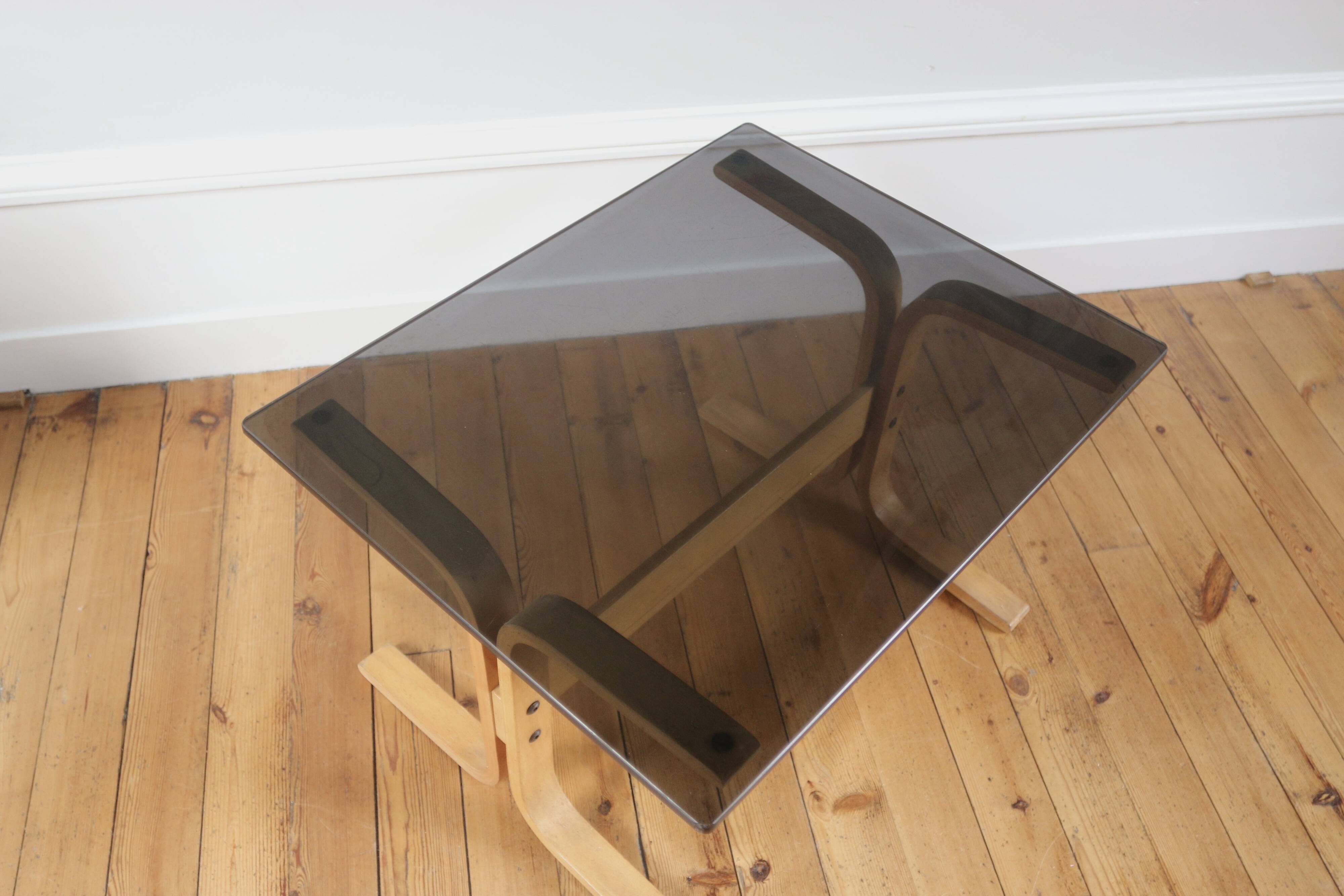 Vintage Scandinavian glass coffee table 1960 Ingmar Relling