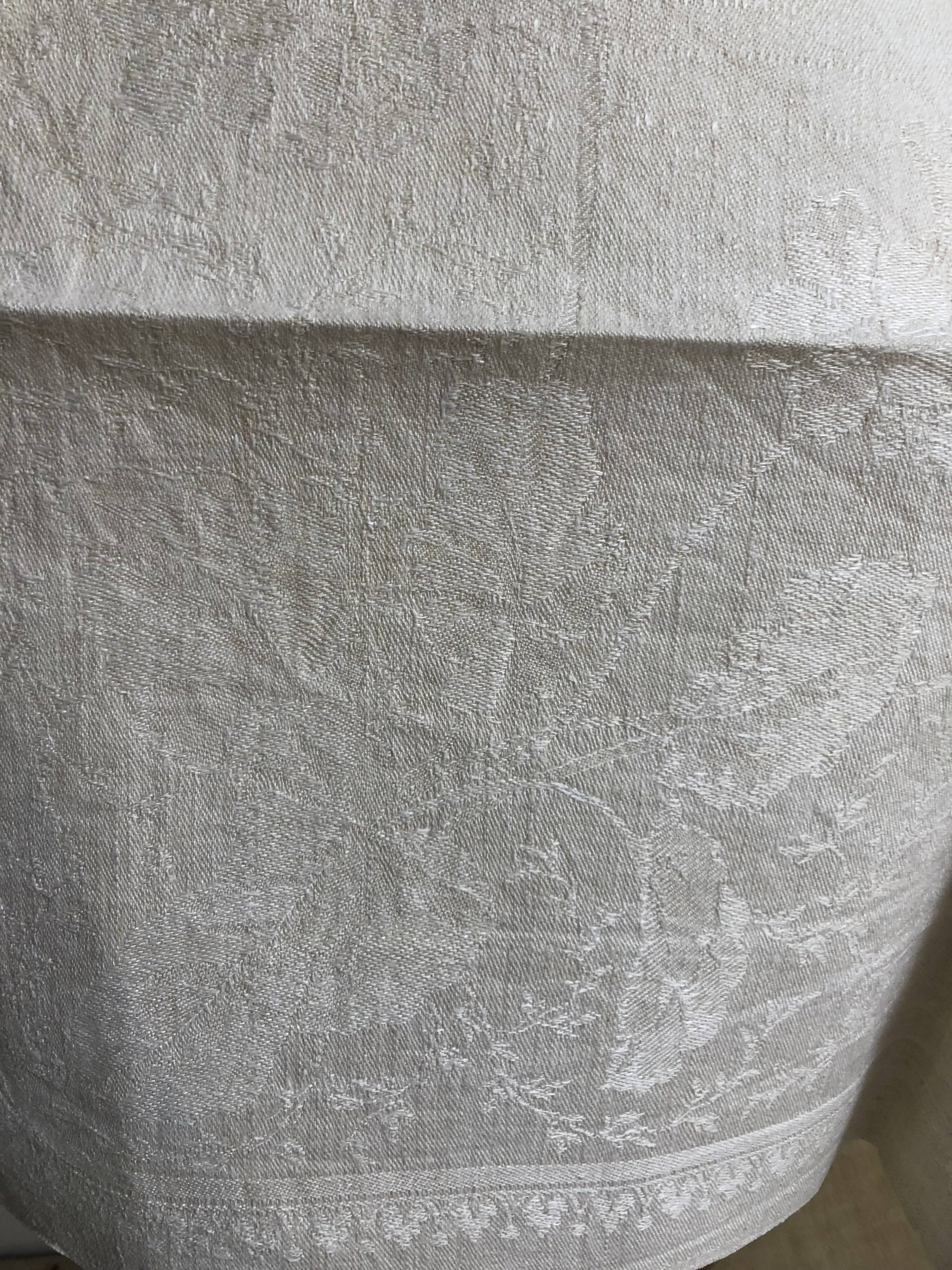 Pair of damask table napkins, monogram