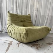 Togo velvet green armchair by Michel Ducaroy