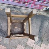 3 vintage square wooden stools