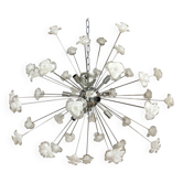 Suspension fleurs blanches verre de murano spoutnik