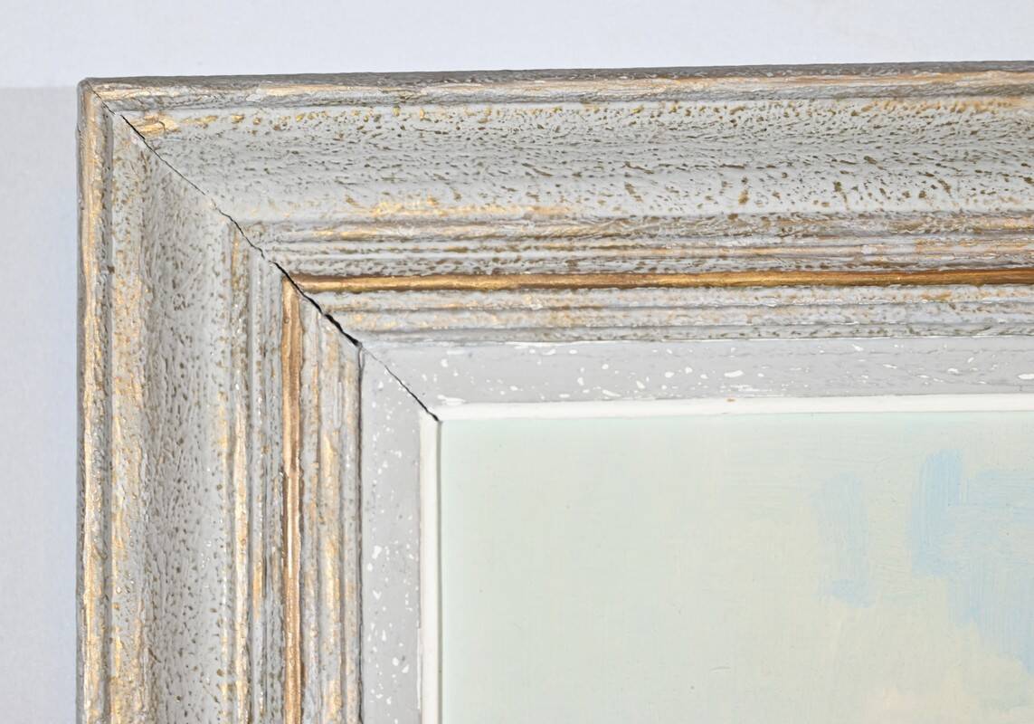 Oil Painting on Hardboard “Trawler and Tuna Boats”, signed G.Lhermitte – Mid 20th century