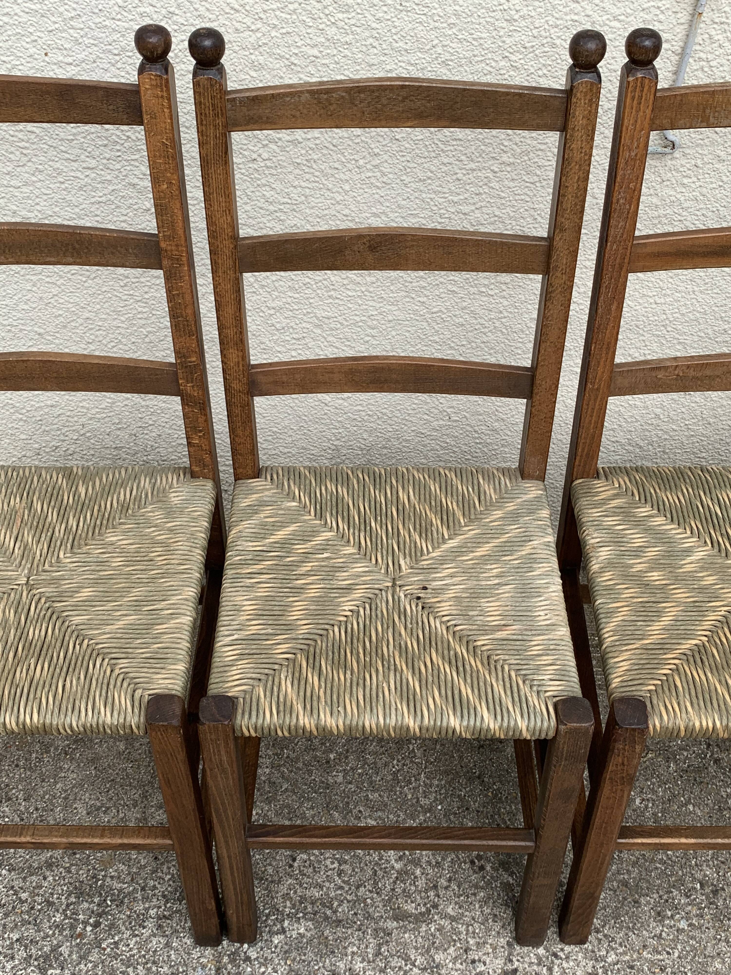 Two-tone straw chairs 1950
